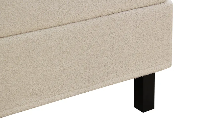 HVILA Classic täydellinen sänkypaketti 160x200 cm, jenkkisänky ruutukuvioidulla sängynpäädyllä - Beige / Teddy - Huonekalut - Sänky - Jenkkisängyt