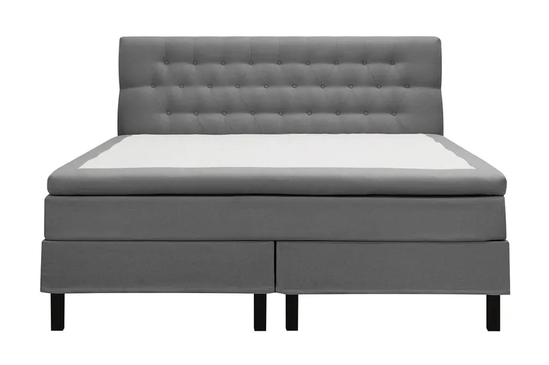 HVILA Classic täydellinen sänkypaketti 160x200 cm, jenkkisänky timanttikuvioidulla sängynpäädyllä - Harmaa - Huonekalut - Sänky - Jenkkisängyt