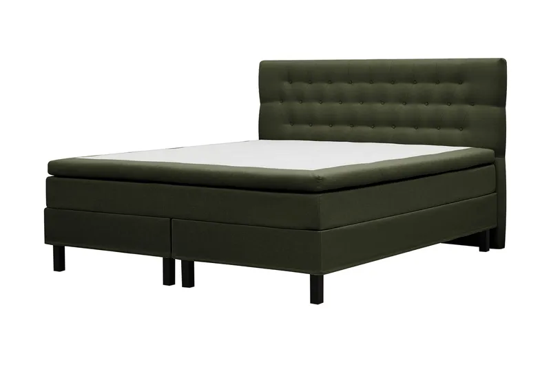 HVILA Classic täydellinen sänkypaketti 160x200 cm, jenkkisänky timanttikuvioidulla sängynpäädyllä - Vihreä - Huonekalut - Sänky - Jenkkisängyt