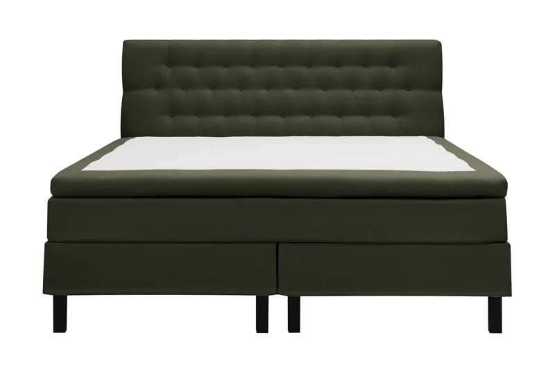 HVILA Classic täydellinen sänkypaketti 160x200 cm, jenkkisänky timanttikuvioidulla sängynpäädyllä - Vihreä - Huonekalut - Sänky - Jenkkisängyt