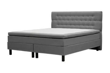 HVILA Classic täydellinen sänkypaketti 160x200 cm Jenkkisänky timanttikuvioidulla sängynpäädyllä - Harmaa - Huonekalut - Sänky - Jenkkisängyt