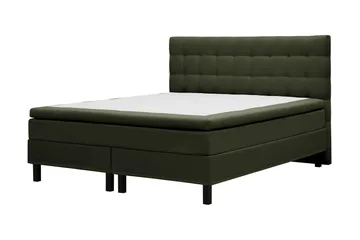 HVILA Classic -täydellinen sänkypaketti: 160x200 cm:n jenkkisänky ruututikkauksellisella sängynpäädyllä - Vihreä - Huonekalut - Sänky - Jenkkisängyt