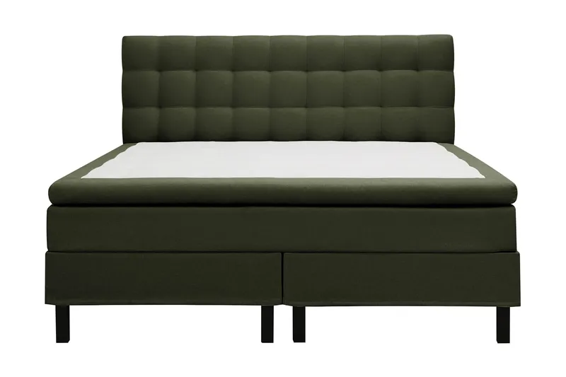 HVILA Classic täydellinen sänkypaketti 180x200 cm, jenkkisänky ruutukuvioidulla sängynpäädyllä, Vihreä