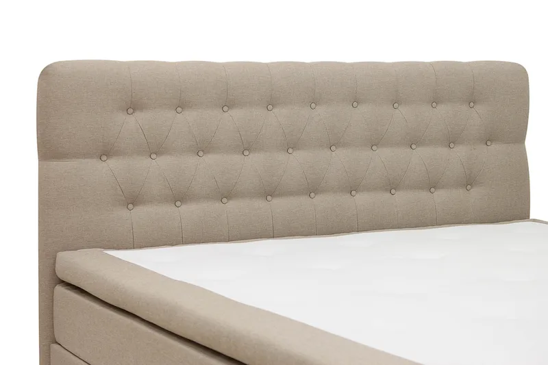 HVILA Classic täydellinen sänkypaketti 180x200 cm Jenkkisänky timanttikuvioidulla sängynpäädyllä - Beige - Huonekalut - Sänky - Jenkkisängyt