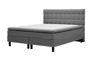 HVILA Classic -täydellinen sänkypaketti: 180x200 cm:n jenkkisänky ruututikkauksellisella sängynpäädyllä - Harmaa - Huonekalut - Sänky - Jenkkisängyt