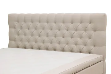 HVILA Lyx täydellinen sänkypaketti 160x200 cm, kontinentaalisänky napitetulla samettisängynpäädyllä - Beige / sametti - Huonekalut - Sänky - Jenkkisängyt