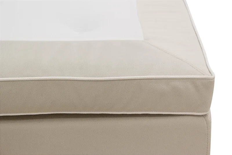 HVILA Lyx täydellinen sänkypaketti 160x200 cm, kontinentaalisänky napitetulla samettisängynpäädyllä - Beige / sametti - Huonekalut - Sänky - Jenkkisängyt