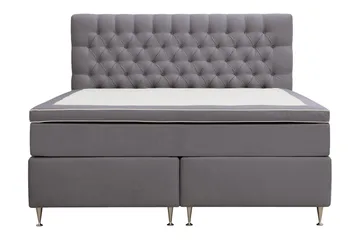 HVILA Lyx täydellinen sänkypaketti 160x200 cm, kontinentaalisänky napitetulla samettisängynpäädyllä