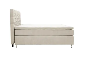 HVILA Lyx täydellinen sänkypaketti 180x200 cm, kontinentaalisänky napitetulla chenille-sängynpäädyllä - Beige - Huonekalut - Sänky - Jenkkisängyt