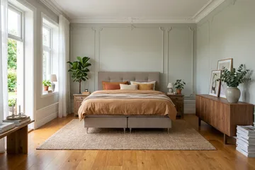 HVILA Premium täydellinen sänkypaketti 160x200 cm, kontinenttisänky sängynpäädyllä - Vaaleanruskea kangas - Huonekalut - Sänky - Jenkkisängyt