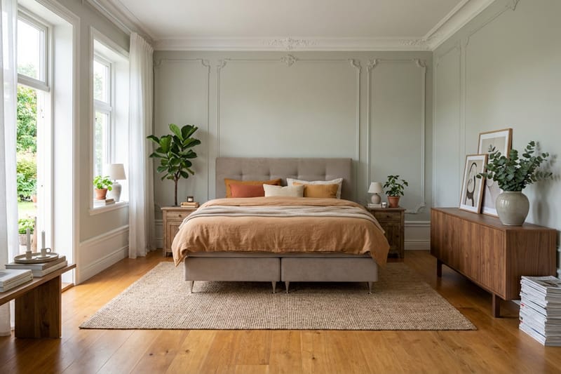 HVILA Premium täydellinen sänkypaketti 160x200 cm, kontinenttisänky sängynpäädyllä - Vaaleanruskea kangas - Huonekalut - Sänky - Jenkkisängyt