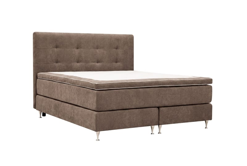 HVILA Premium täydellinen sänkypaketti 160x200 cm, kontinenttisänky sängynpäädyllä - Ruskea kangas - Huonekalut - Sänky - Jenkkisängyt