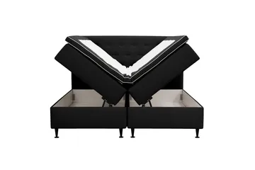 HVILA Plus Täydellinen Sänkypaketti – Jenkkisänky 180x200 cm Kankaalla, Säilytystilalla, Sängynpääty + Petauspatja, Kiinteysaste Keskikova - Antrasiitti - Huonekalut - Sänky - Sänkypaketti
