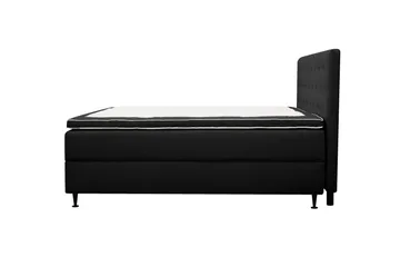 HVILA Plus Täydellinen Sänkypaketti – Jenkkisänky 180x200 cm Kankaalla, Säilytystilalla, Sängynpääty + Petauspatja, Kiinteysaste Keskikova - Antrasiitti - Huonekalut - Sänky - Sänkypaketti