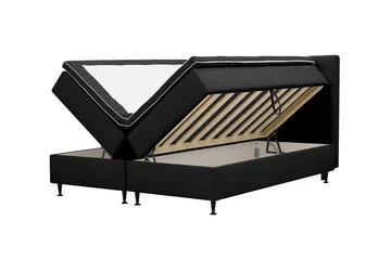 HVILA Plus Täydellinen Sänkypaketti – Jenkkisänky 180x200 cm Kankaalla, Säilytystilalla, Sängynpääty + Petauspatja, Kiinteysaste Keskikova - Antrasiitti - Huonekalut - Sänky - Sänkypaketti