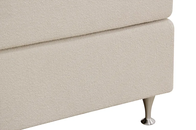 HVILA Premium Täydellinen Sänkypaketti 160x200 cm Kontinenttisänky sängynpäädyllä - Vaaleanbeige bouclé - Huonekalut - Sänky - Jenkkisängyt