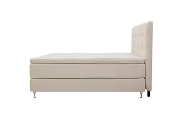 HVILA Premium Täydellinen Sänkypaketti 180x200 cm Kontinenttisänky sängynpäädyllä - Vaaleanbeige bouclé - Huonekalut - Sänky - Jenkkisängyt