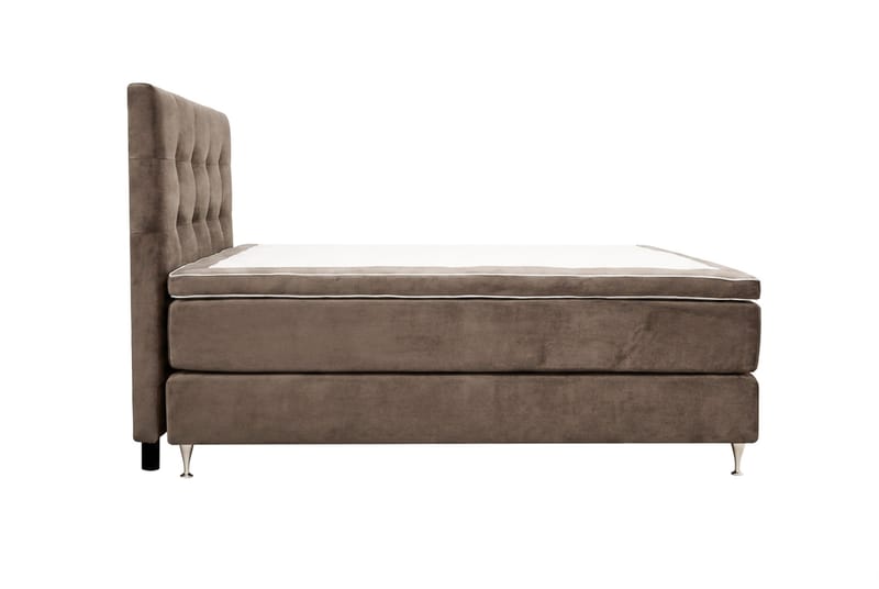 HVILA Premium täydellinen sänkypaketti 160x200 cm, kontinenttisänky sängynpäädyllä - Ruskea kangas - Huonekalut - Sänky - Jenkkisängyt