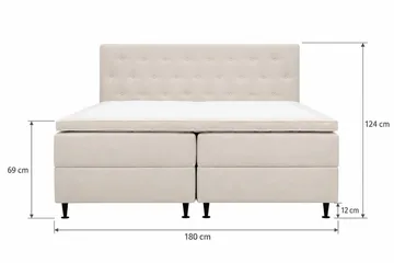 HVILA Plus täydellinen sänkypaketti säilytystilalla 180x200 cm - Vaaleanbeige - Huonekalut - Sänky - Sänkypaketti