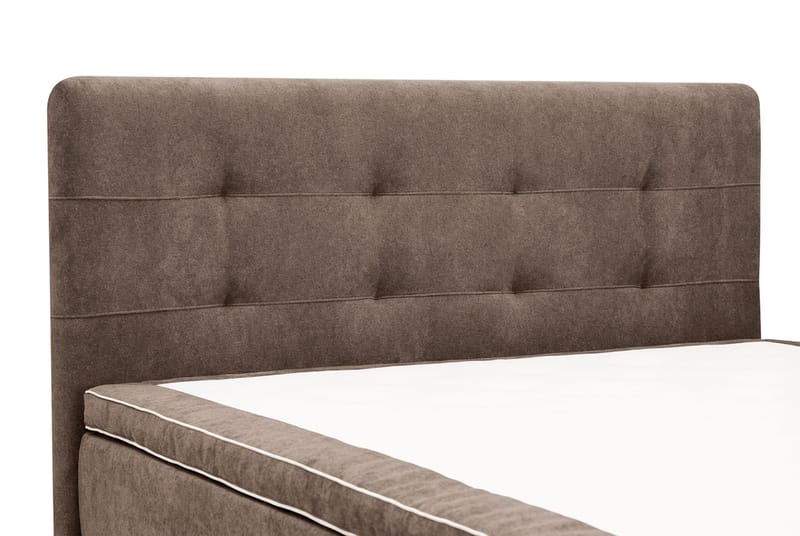 HVILA Premium täydellinen sänkypaketti 160x200 cm, kontinenttisänky sängynpäädyllä - Ruskea kangas - Huonekalut - Sänky - Jenkkisängyt