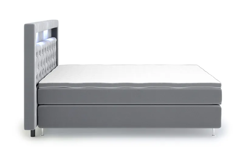 Faylor Lyx Velvet Sänkypaketti 180x200 - Vaaleanharmaa - Huonekalut - Sänky - Jenkkisängyt