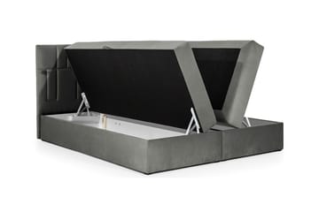 Frusci sänkypaketti – jenkkisänky 120x200 cm sängynpääty + petauspatja kovuusaste Medium - Harmaa - Huonekalut - Sänky - Jenkkisängyt