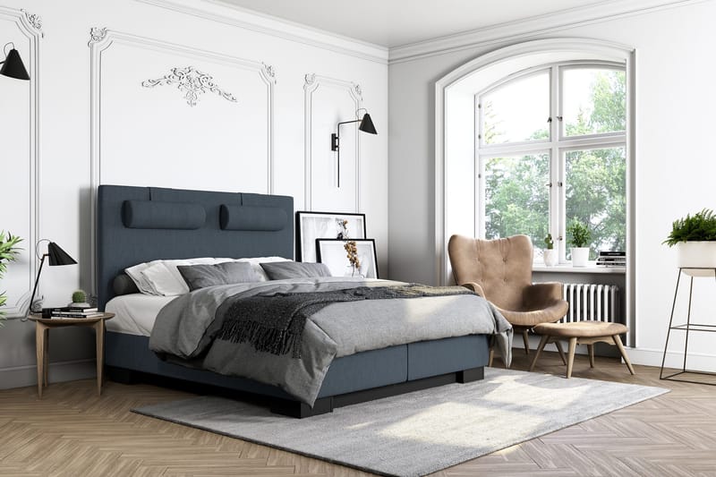 HVILA Lyx jenkkisänky 180x200 - Tummansininen - Huonekalut - Sänky - Jenkkisängyt