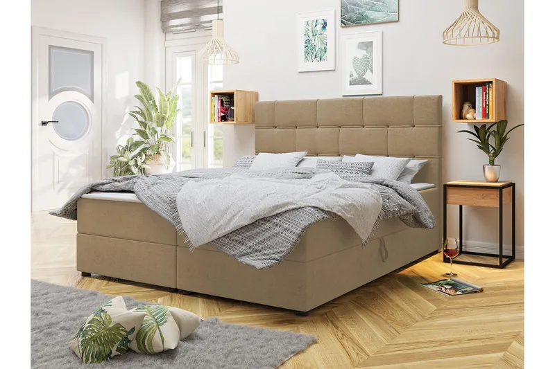 Jenkkisänky 180x200 cm - Beige - Huonekalut - Sänky - Jenkkisängyt