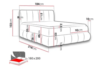 Jenkkisänky 184x218 cm - Tummanharmaa - Huonekalut - Sänky - Jenkkisängyt