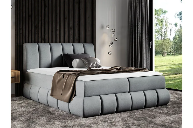 Jenkkisänky 204x218 cm - Tummanharmaa - Huonekalut - Sänky - Jenkkisängyt