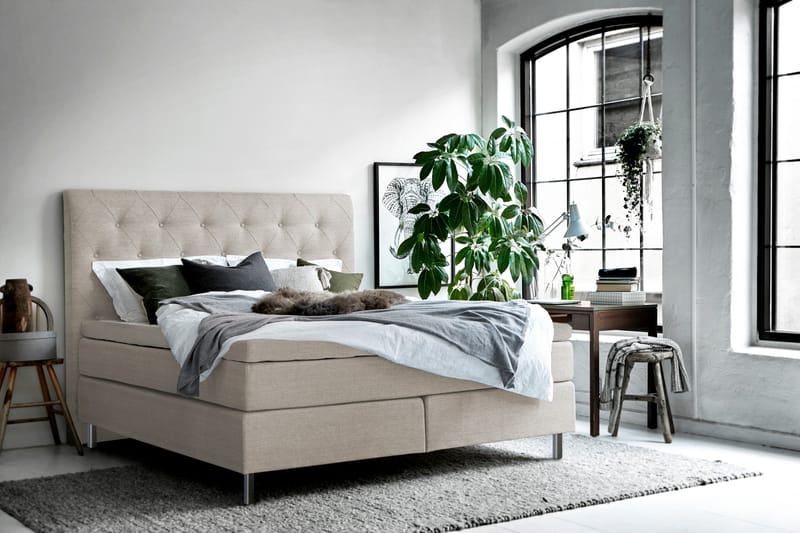 Jenkkisänky Angered 160x200 - Beige - Huonekalut - Sänky - Jenkkisängyt