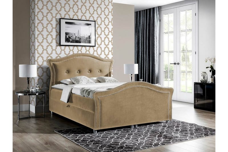 Jenkkisänky Boisdale 120x200 cm - Beige - Huonekalut - Sänky - Jenkkisängyt