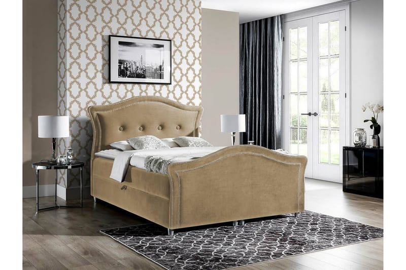 Jenkkisänky Boisdale 140x200 cm - Beige - Huonekalut - Sänky - Jenkkisängyt