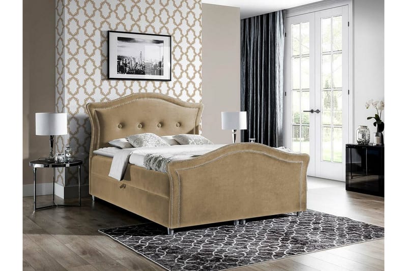 Jenkkisänky Boisdale 180x200 cm - Beige - Huonekalut - Sänky - Jenkkisängyt