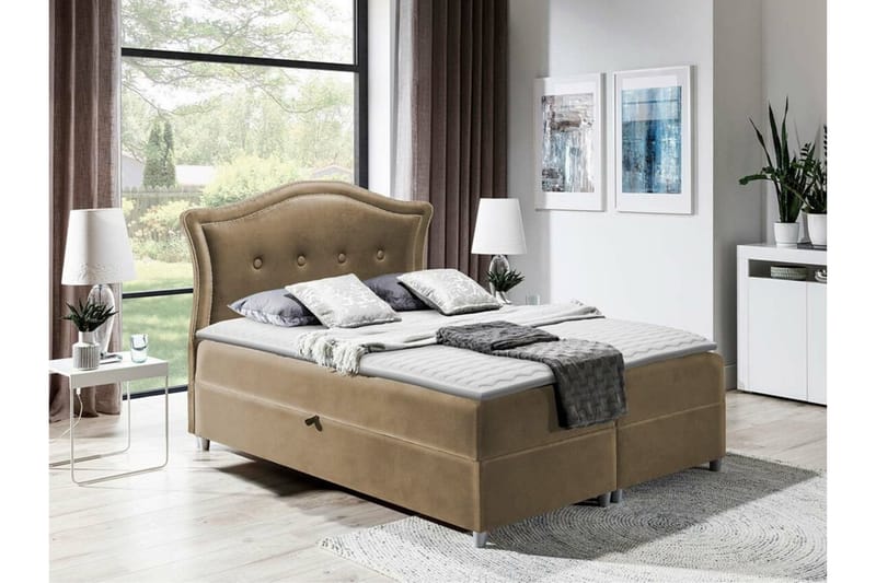 Jenkkisänky Boisdale 180x200 cm - Ruskea/Beige - Huonekalut - Sänky - Jenkkisängyt