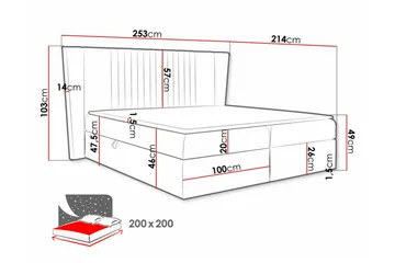 Jenkkisänky Boisdale 200x200 cm - Huonekalut - Sänky - Jenkkisängyt