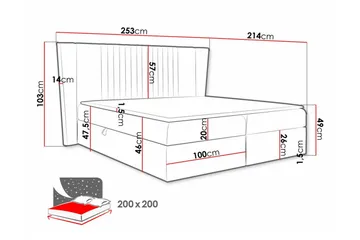 Jenkkisänky Boisdale 200x200 cm - Huonekalut - Sänky - Jenkkisängyt