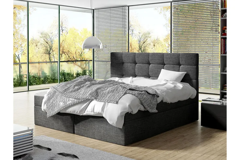 Jenkkisänky Bruvold 140x200 cm - Tummanharmaa - Huonekalut - Sänky - Jenkkisängyt