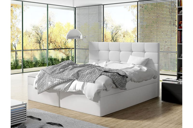 Jenkkisänky Bruvold 140x200 cm - Valkoinen - Huonekalut - Sänky - Jenkkisängyt