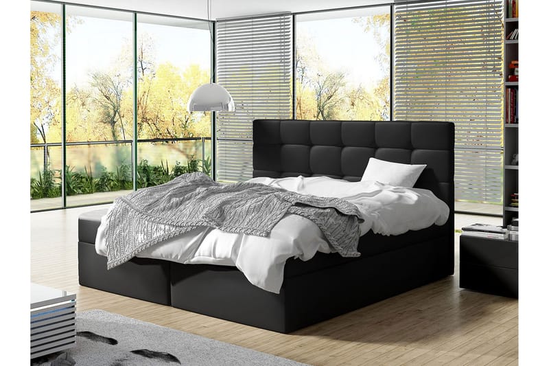 Jenkkisänky Bruvold 160x200 cm - Musta - Huonekalut - Sänky - Jenkkisängyt