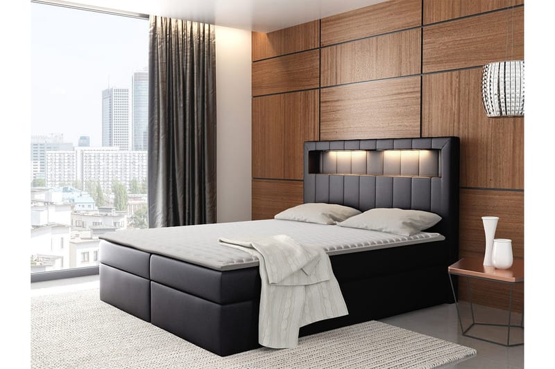 Jenkkisänky Carrubbo 160x200 cm - Musta - Huonekalut - Sänky - Jenkkisängyt