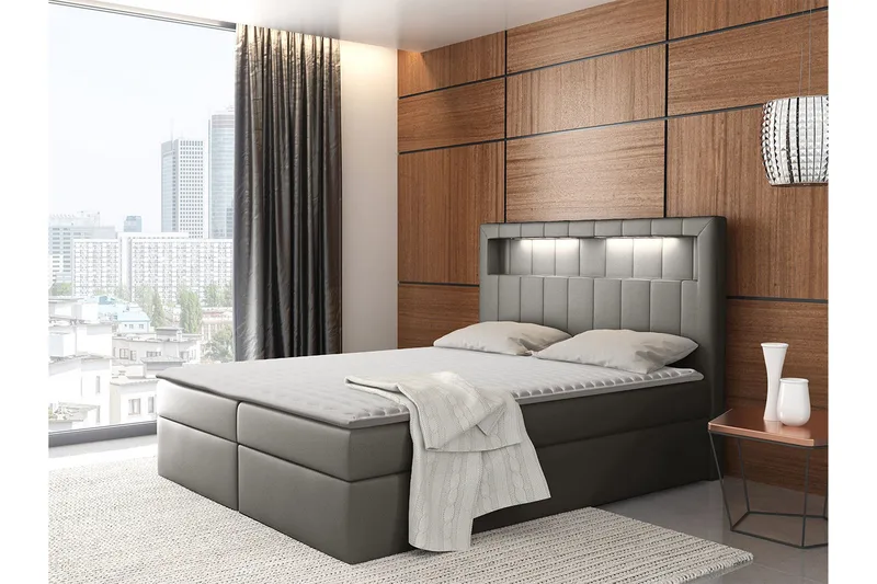 Jenkkisänky Carrubbo 180x200 cm - Harmaa - Huonekalut - Sänky - Jenkkisängyt