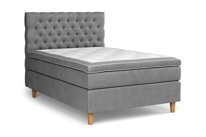 Jenkkisänky Celine 120x200 cm Sametti - Harmaa - Huonekalut - Sänky - Jenkkisängyt