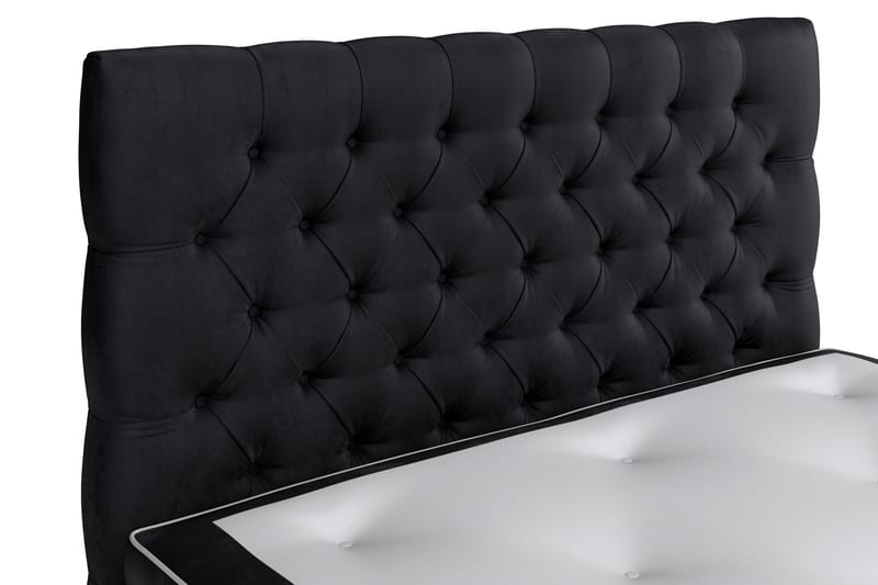 Jenkkisänky Celine 120x200 cm Sametti - Musta - Huonekalut - Sänky - Jenkkisängyt