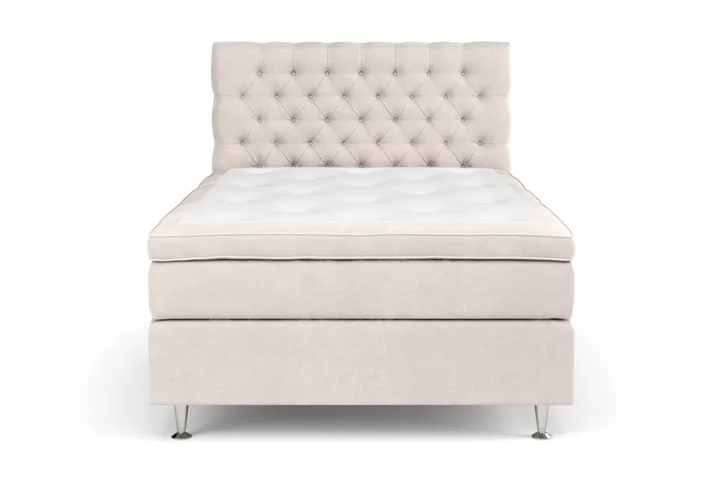 Jenkkisänky Celine 140x200 cm Sametti - Beige - Huonekalut - Sänky - Jenkkisängyt