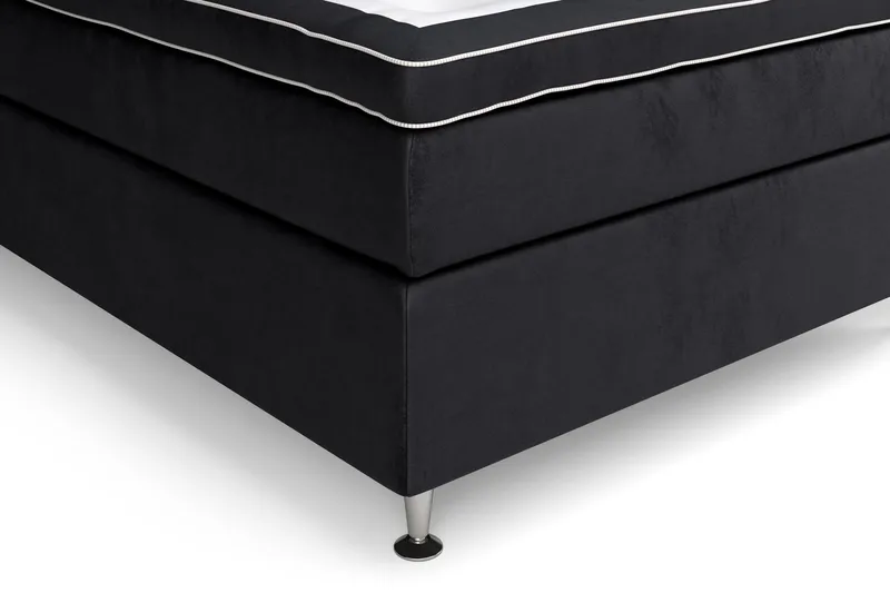 Jenkkisänky Celine 140x200 cm Sametti - Musta - Huonekalut - Sänky - Jenkkisängyt