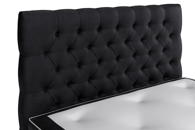 Jenkkisänky Celine 140x200 cm Sametti - Musta - Huonekalut - Sänky - Jenkkisängyt