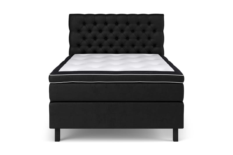 Jenkkisänky Celine 140x200 cm Sametti - Musta - Huonekalut - Sänky - Jenkkisängyt