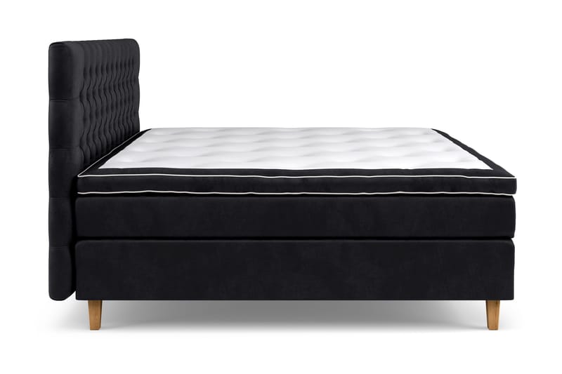 Jenkkisänky Celine 210x210 cm Sametti - Musta - Huonekalut - Sänky - Jenkkisängyt