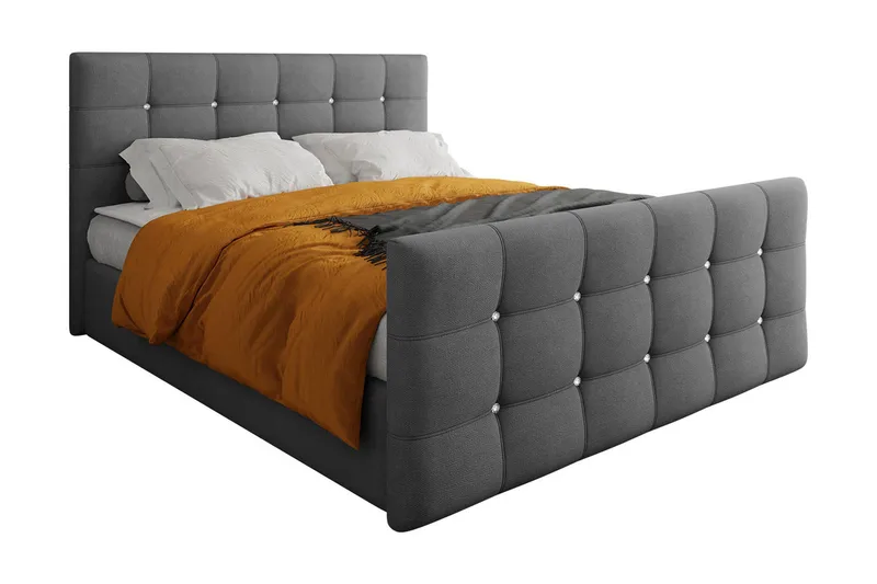 Jenkkisänky Cisy 160x200 cm sängynpäädyllä - Roosa - Huonekalut - Sänky - Jenkkisängyt